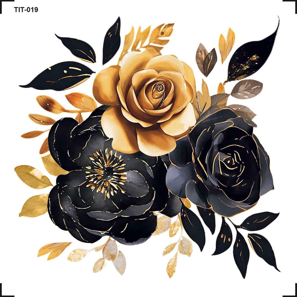 Transfer de Imagem 8x8cm TIT-019 Flor Dourada