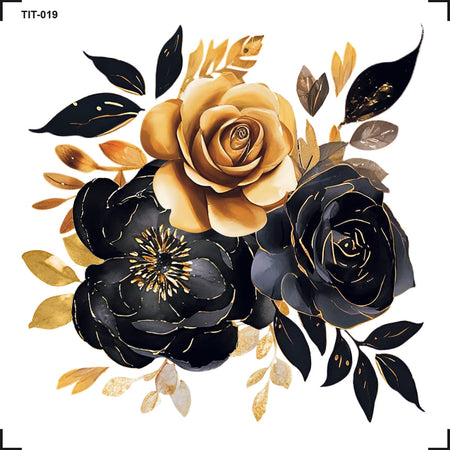 Transfer de Imagem 8x8cm TIT-019 Flor Dourada