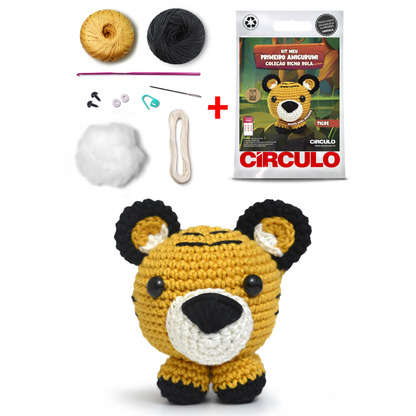 Kit Meu Primeiro Amigurumi Bicho Bola Cor 11 Tigre