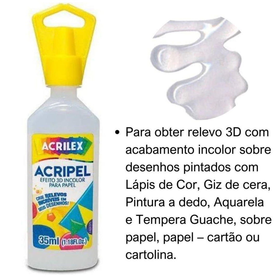 Acripel Efeito Relevo 3D Acrilex 35ml 806 Incolor - Palácio da Arte