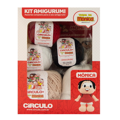 Kit Amigurumi Turma da Mônica Círculo Cor 01 Mônica
