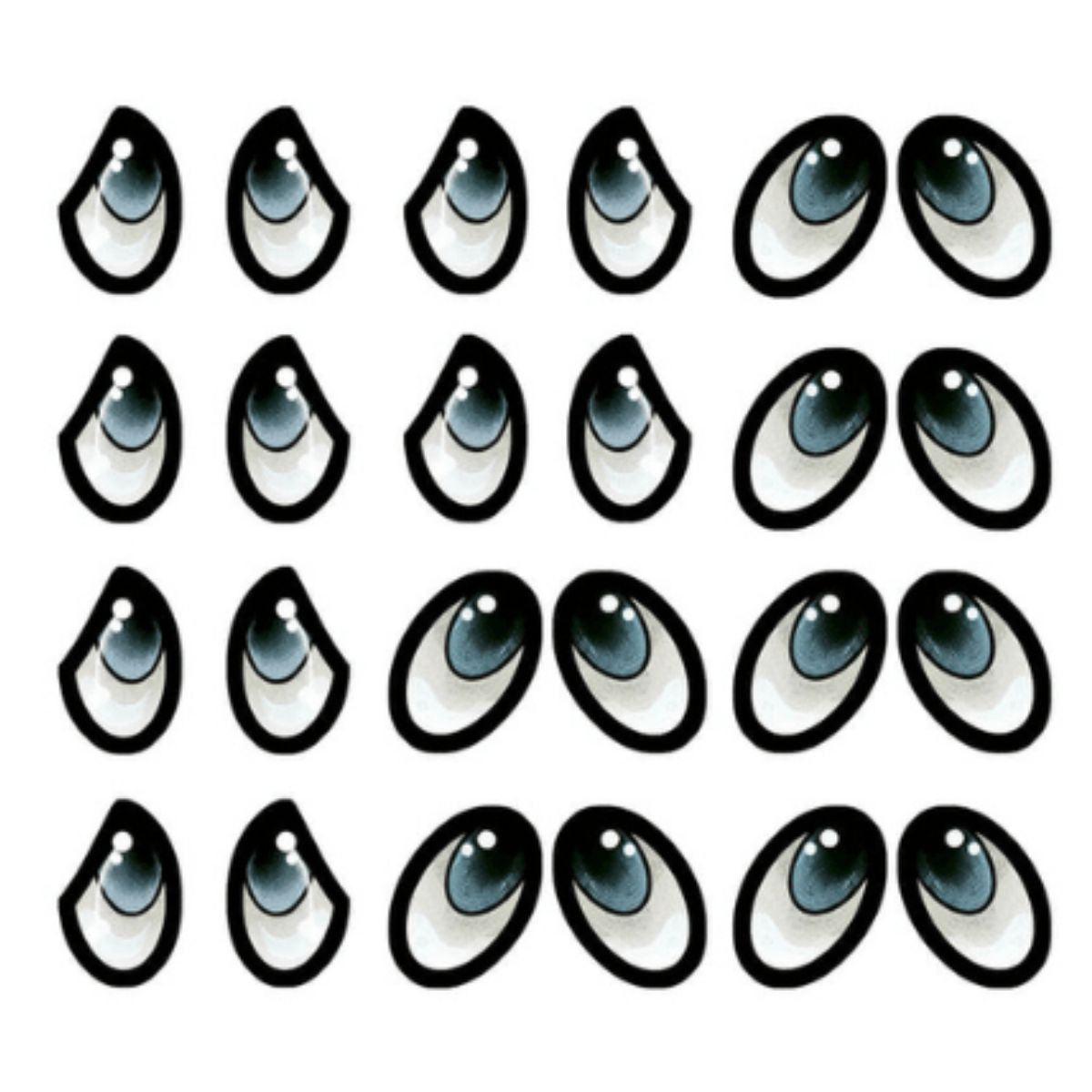 Adesivo de Olhos Litoarte 10x10cm AO-009 Modelo IX 12 Pares - Palácio da Arte