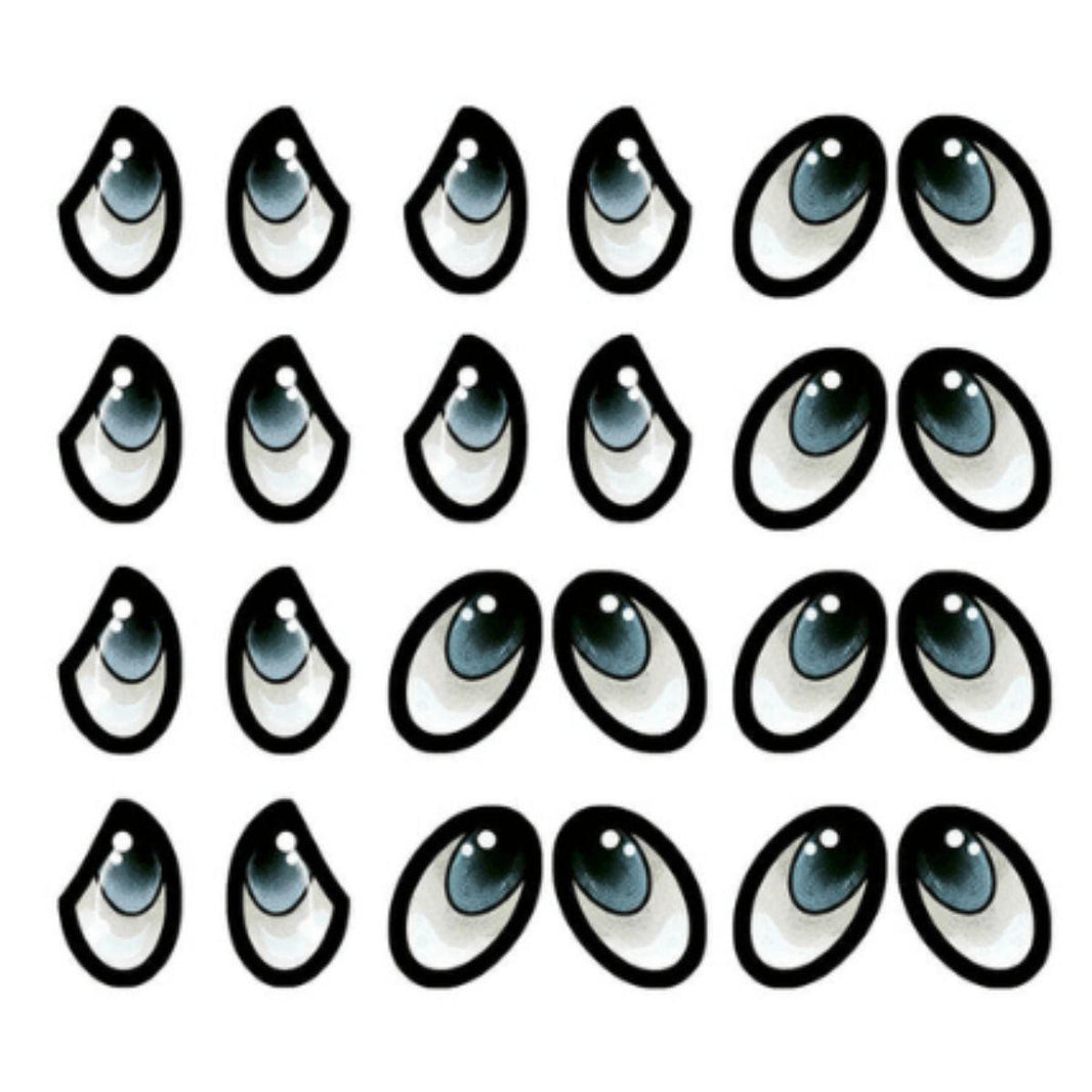 Adesivo de Olhos Litoarte 10x10cm AO-009 Modelo IX 12 Pares