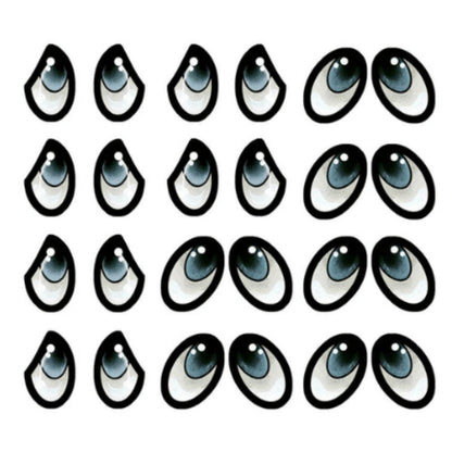 Adesivo de Olhos Litoarte 10x10cm AO-009 Modelo IX 12 Pares