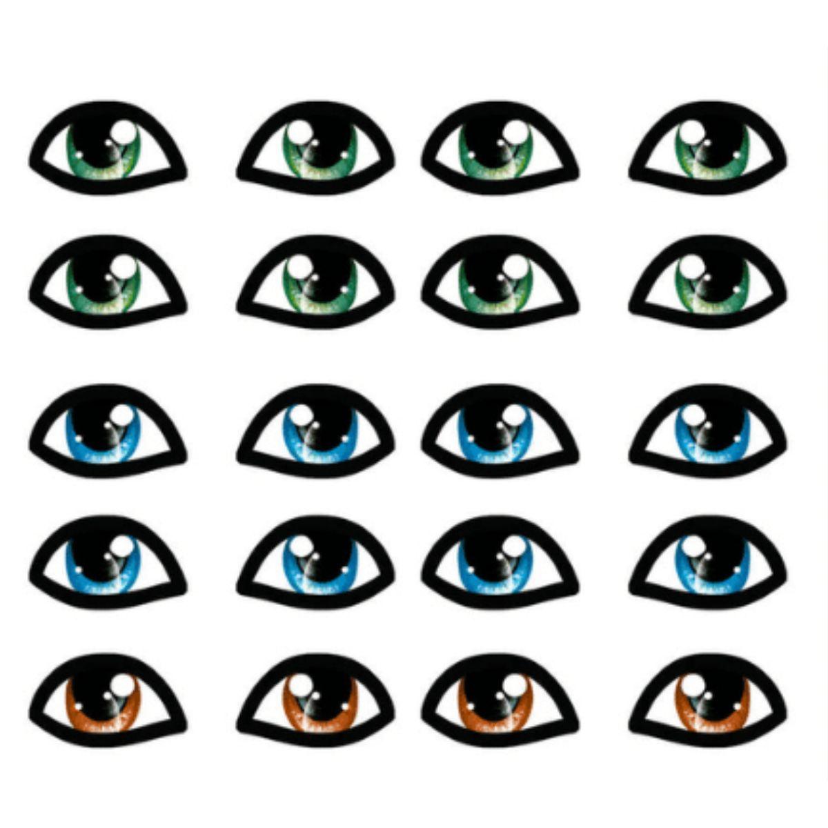 Adesivo de Olhos Litoarte 10x10cm AO-015 Modelo XV 10 Pares - Palácio da Arte