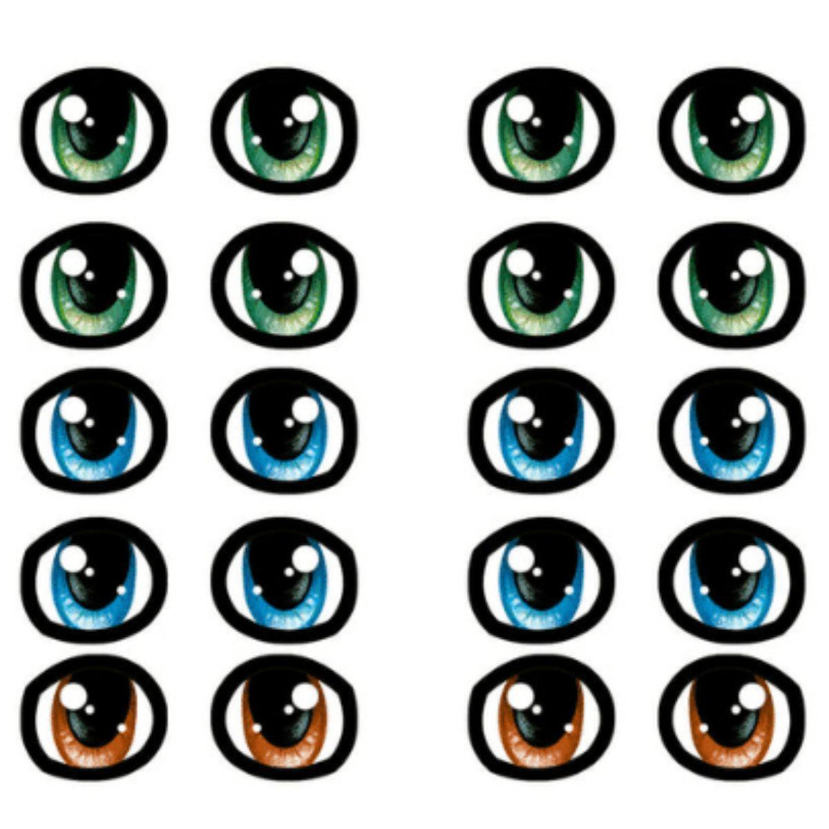 Adesivo de Olhos Litoarte 10x10cm AO-021 Modelos XXI 10 Pares - Palácio da Arte