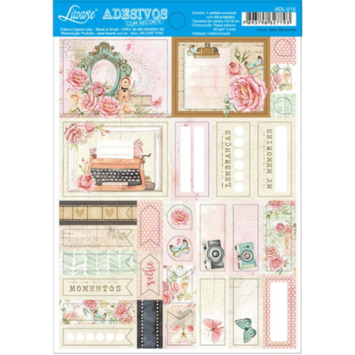 Adesivo de Papel Litoarte 15x19cm ADL-016 Bons Momentos - Palácio da Arte