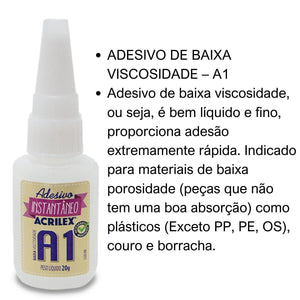 Adesivo Instantâneo Acrilex 20g A1 Baixa Viscosidade - Palácio da Arte