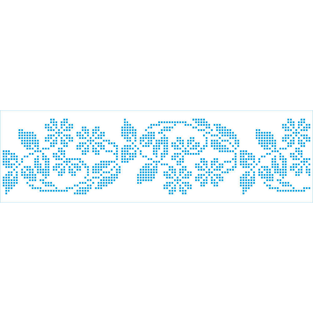 Stencil Litoarte 28x8cm STE-467 Barrado Floral Ponto Cruz