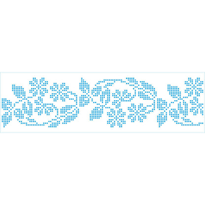 Stencil Litoarte 28x8cm STE-467 Barrado Floral Ponto Cruz
