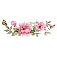 Transfer Têxtil 10x30cm  Opa 3825 Flores Rosas