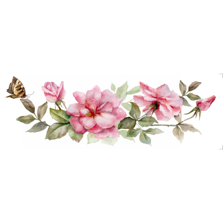 Transfer Têxtil 10x30cm  Opa 3825 Flores Rosas