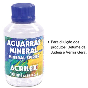 Aguarrás Mineral Acrilex 100ml Diluente - Palácio da Arte