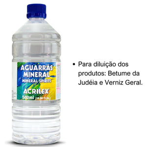 Aguarrás Mineral Acrilex 500ml Diluente - Palácio da Arte