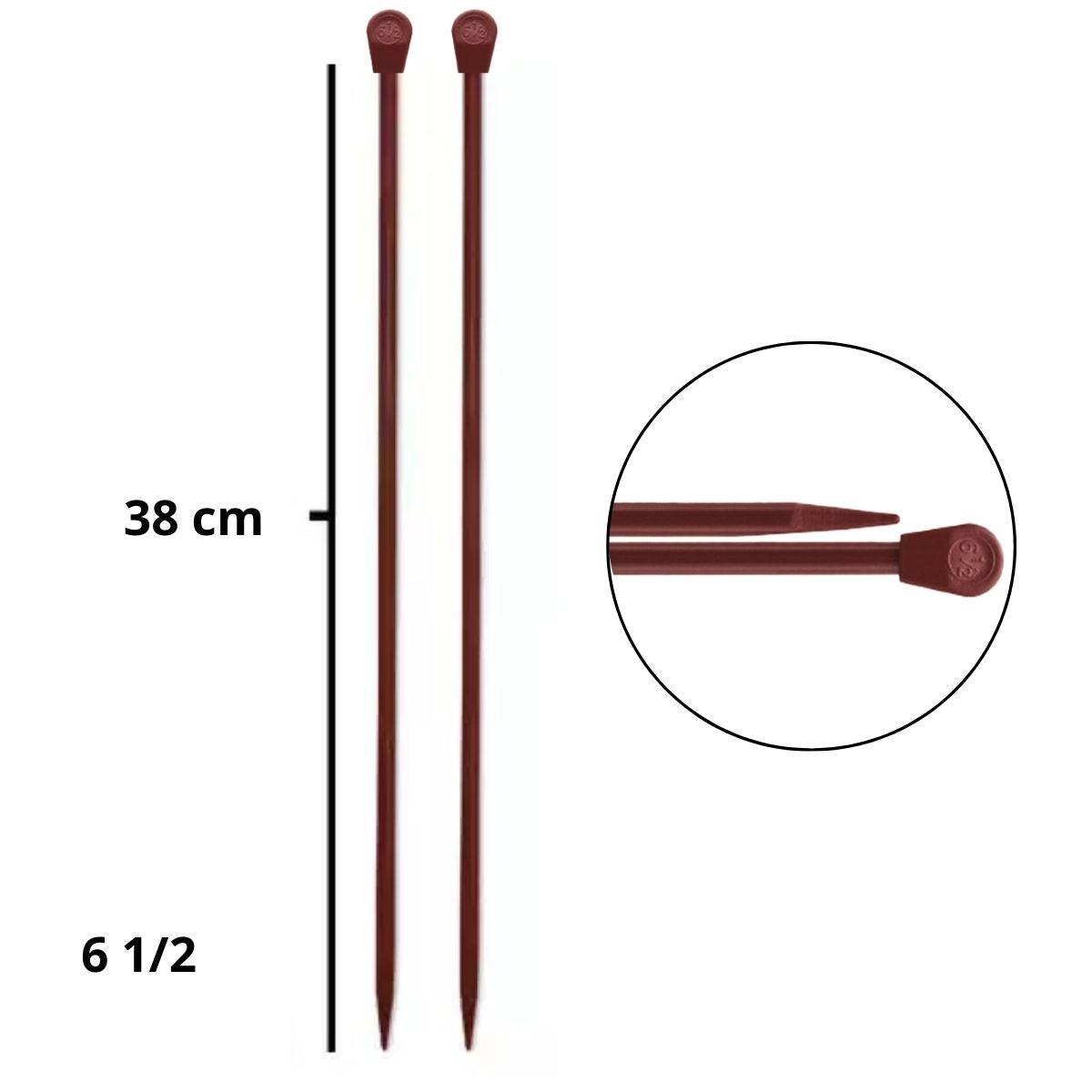 Agulha para Tricô Milward Plástica Vinho D973612 38x0,61cm - Palácio da Arte