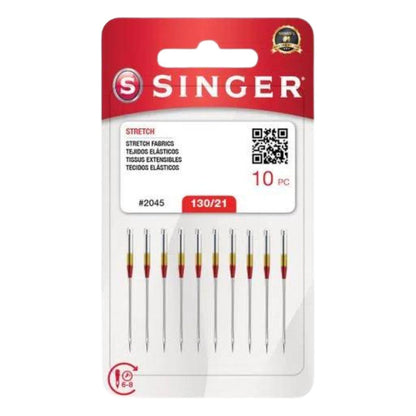 Agulha Singer para Tecidos de Elásticos 2045 Ponta Bola Dourada Tamanho 21 com 10 unidades - Palácio da Arte