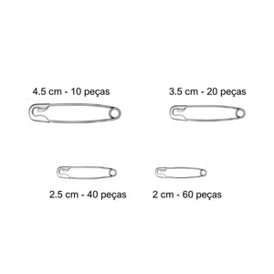 Alfinete de Segurança em Metal Kit com 130 peças e 4 Tamanhos CCYjia - Palácio da Arte