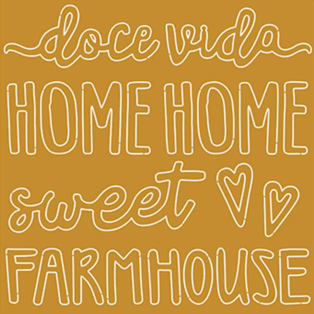 Aplique Acrílico Litoarte APA-006 9x9cm Country Doce Vida Home Sweet Home - Palácio da Arte