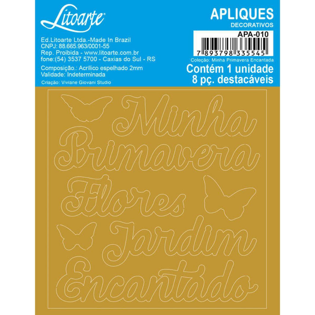Aplique Acrílico Litoarte APA-010 9x9cm Minha Primavera Encantada - Palácio da Arte