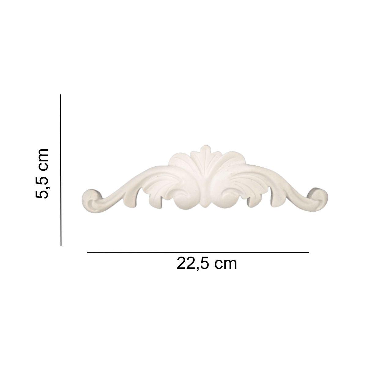 Aplique Arabesco Provençal 5,5x22,5cm em Resina - Palácio da Arte