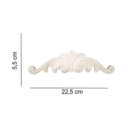 Aplique Arabesco Provençal 5,5x22,5cm em Resina - Palácio da Arte