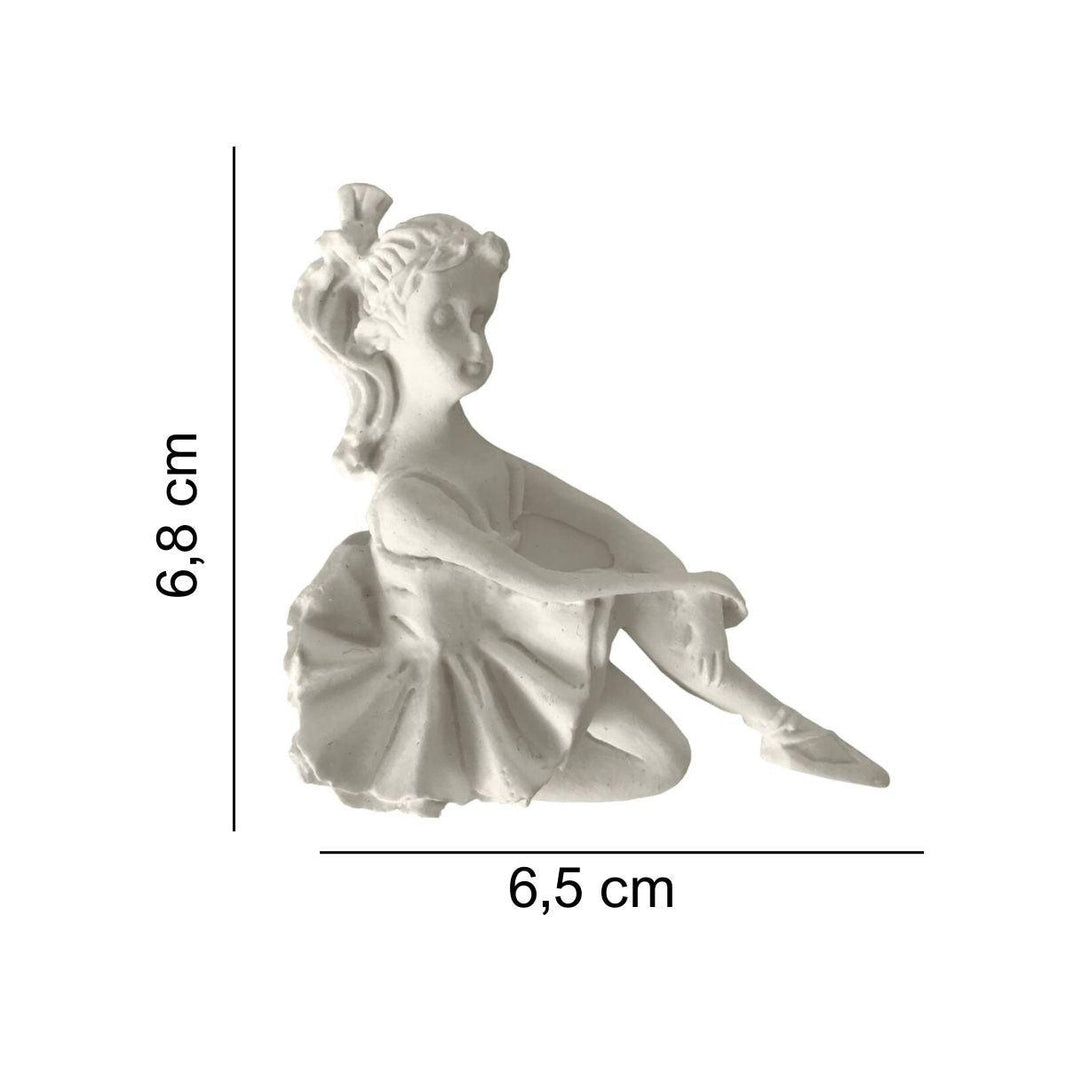 Aplique Bailarina Mão no Joelho 6,8x6,5cm Resina - Palácio da Arte