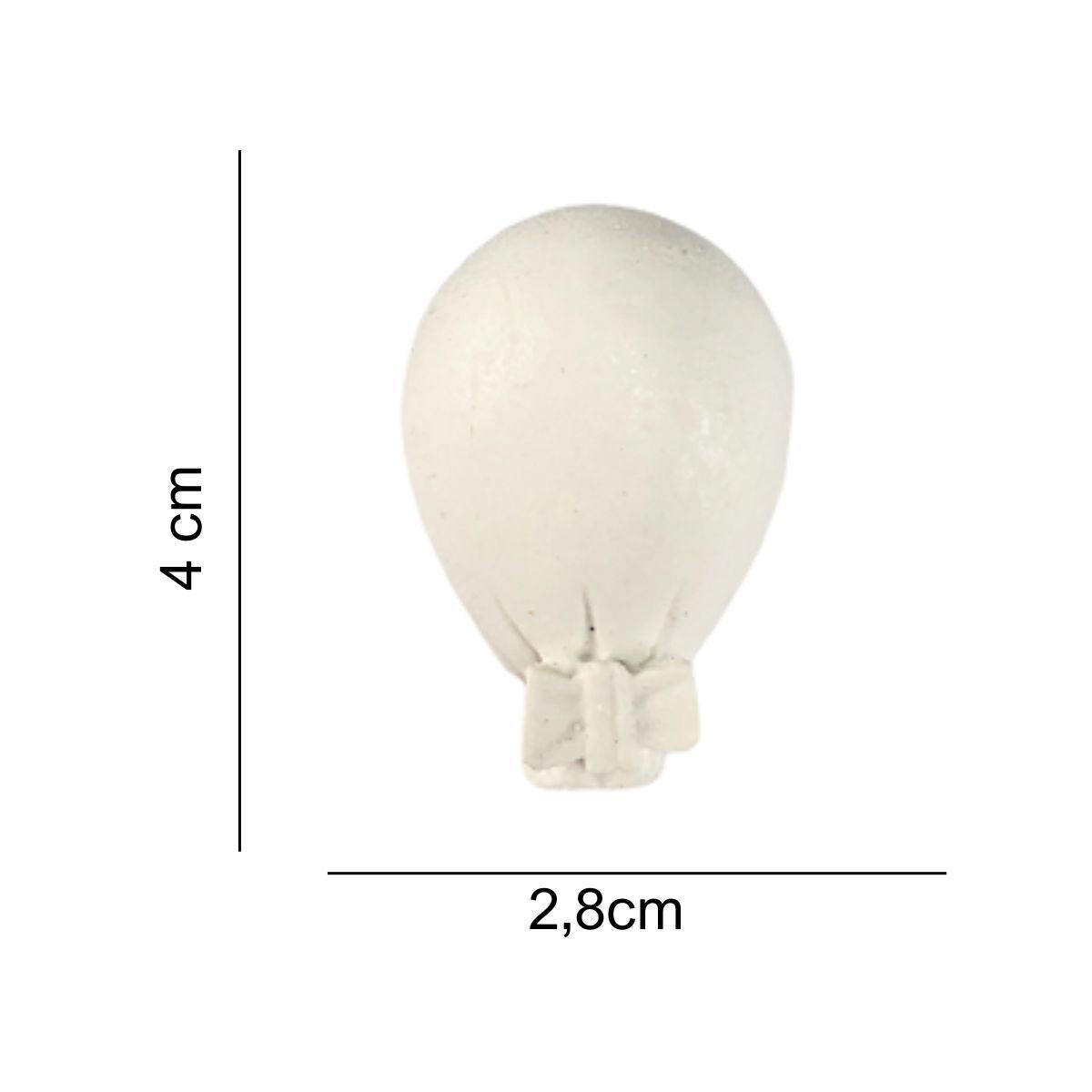 Aplique Balão Pequeno Liso 4x2,8cm com 2 unidades Resina - Palácio da Arte