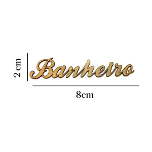Aplique Banheiro 17x4cm em MDF - Palácio da Arte