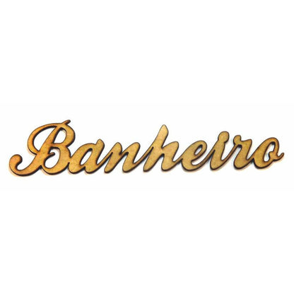 Aplique Banheiro 8x2cm em MDF - Palácio da Arte