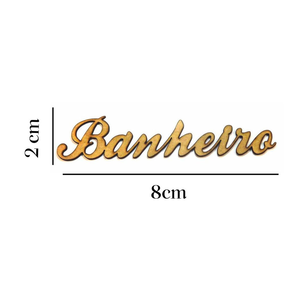 Aplique Banheiro 8x2cm em MDF - Palácio da Arte