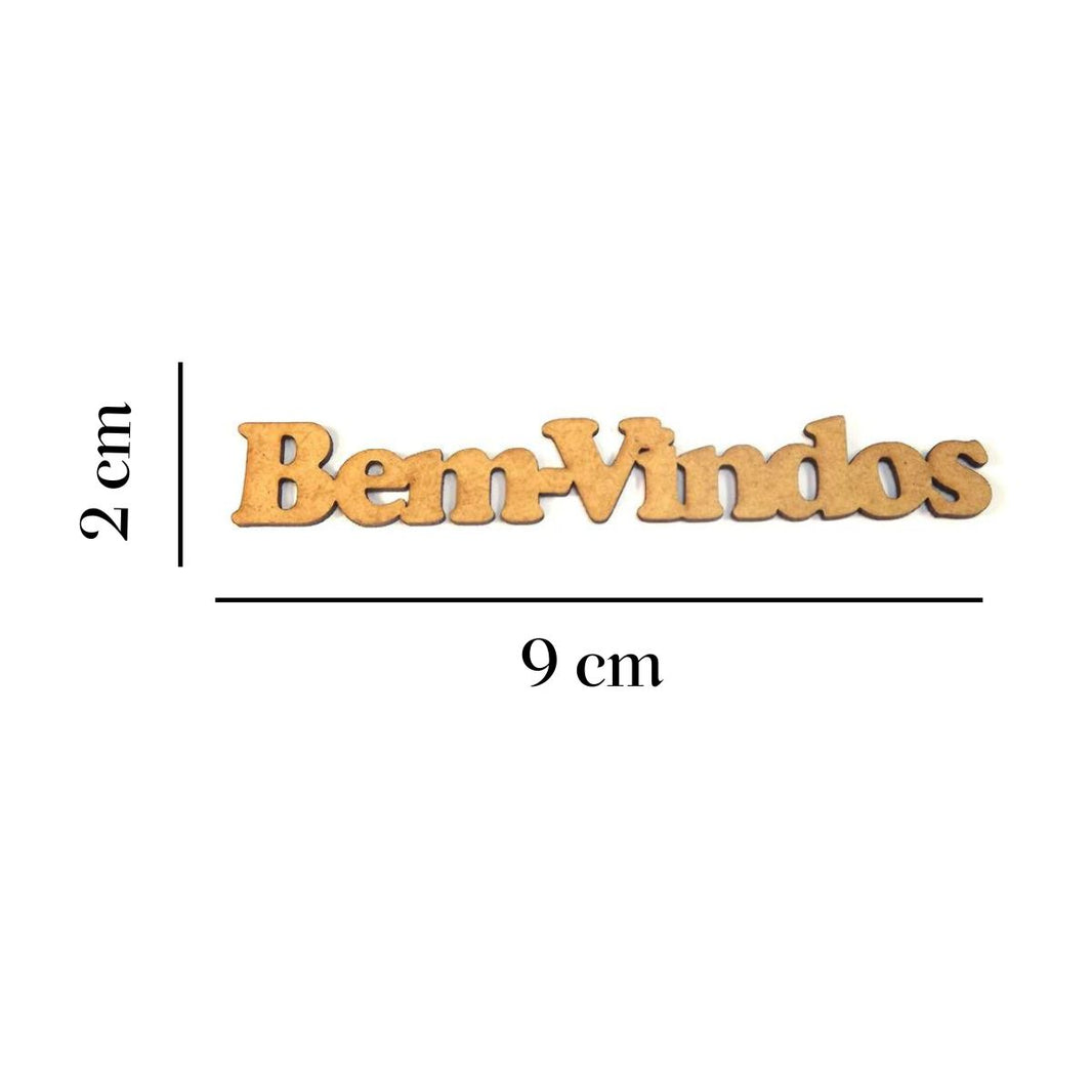 Aplique Bem-Vindos 9x2 em MDF - Palácio da Arte