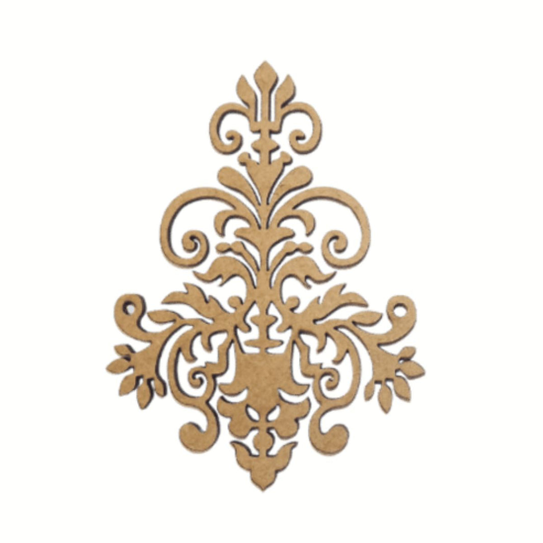Aplique Brasão Arabesco 8,2x11cm em MDF - Palácio da Arte