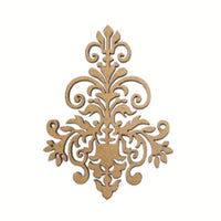 Aplique Brasão Arabesco 8,2x11cm em MDF - Palácio da Arte