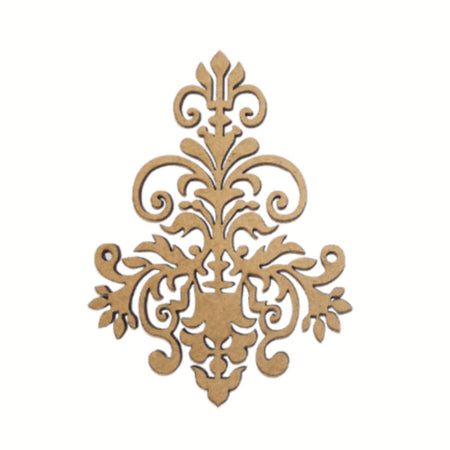 Aplique Brasão Arabesco 8,2x11cm em MDF - Palácio da Arte