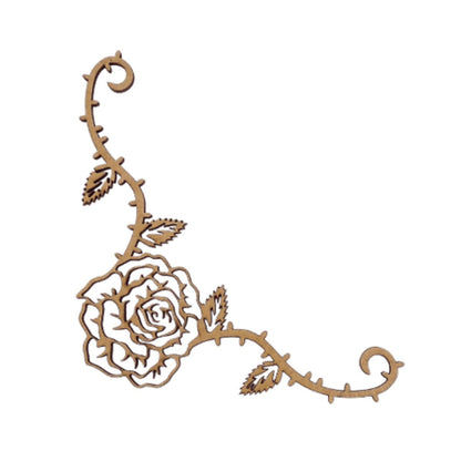 Aplique Cantoneira Rosas 12x11cm em MDF - Palácio da Arte