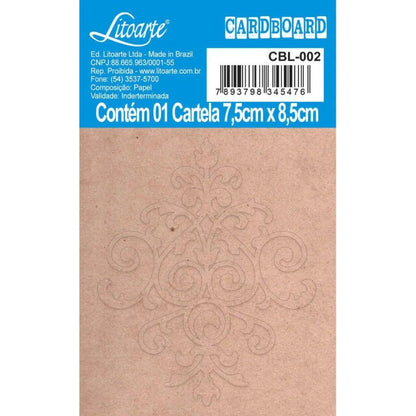 Aplique Cardboard Litoarte CBL-002 7,5x8,5cm Memórias Vintage Moldura Arabescos - Palácio da Arte