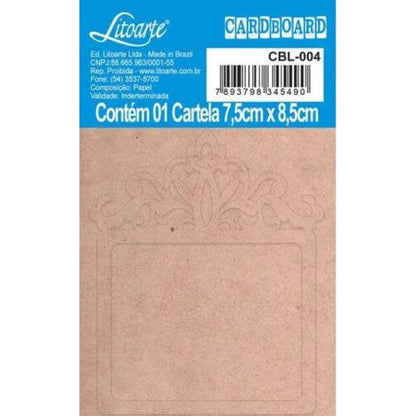 Aplique Cardboard Litoarte CBL-004 7,5x8,5cm Memórias Vintage Moldura Arabesco - Palácio da Arte