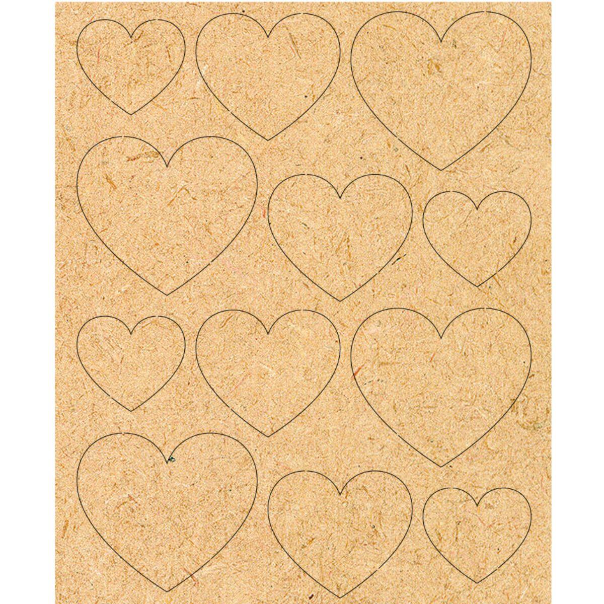 Aplique em MDF Destacáveis Corações MRL-102 8,5x7cm Litoarte - Palácio da Arte