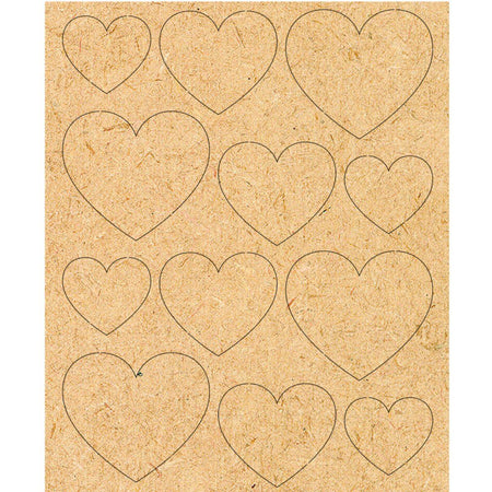 Aplique em MDF Destacáveis Corações MRL-102 8,5x7cm Litoarte - Palácio da Arte