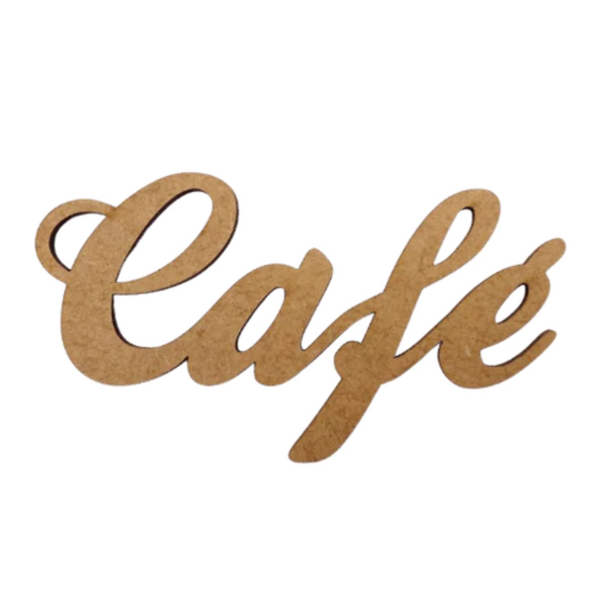 Aplique Escrita Café 10x4cm em MDF - Palácio da Arte