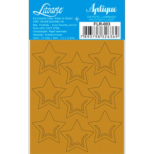 Aplique Laminado Litoarte FLR-003 7x8,5cm Natal Clips III Estrelas - Palácio da Arte