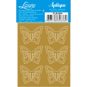 Aplique Laminado Litoarte FLR-004 7x8,5cm Natal Clips IV Borboleta - Palácio da Arte