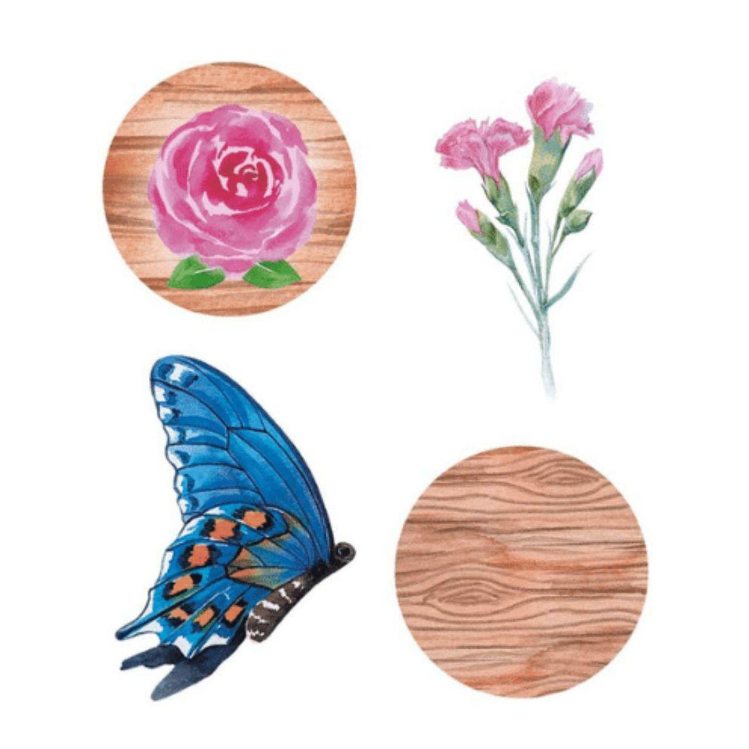 Aplique Litoarte APM3-300 3cm Minha Primavera Encantada Souplat Flores 4 peças - Palácio da Arte