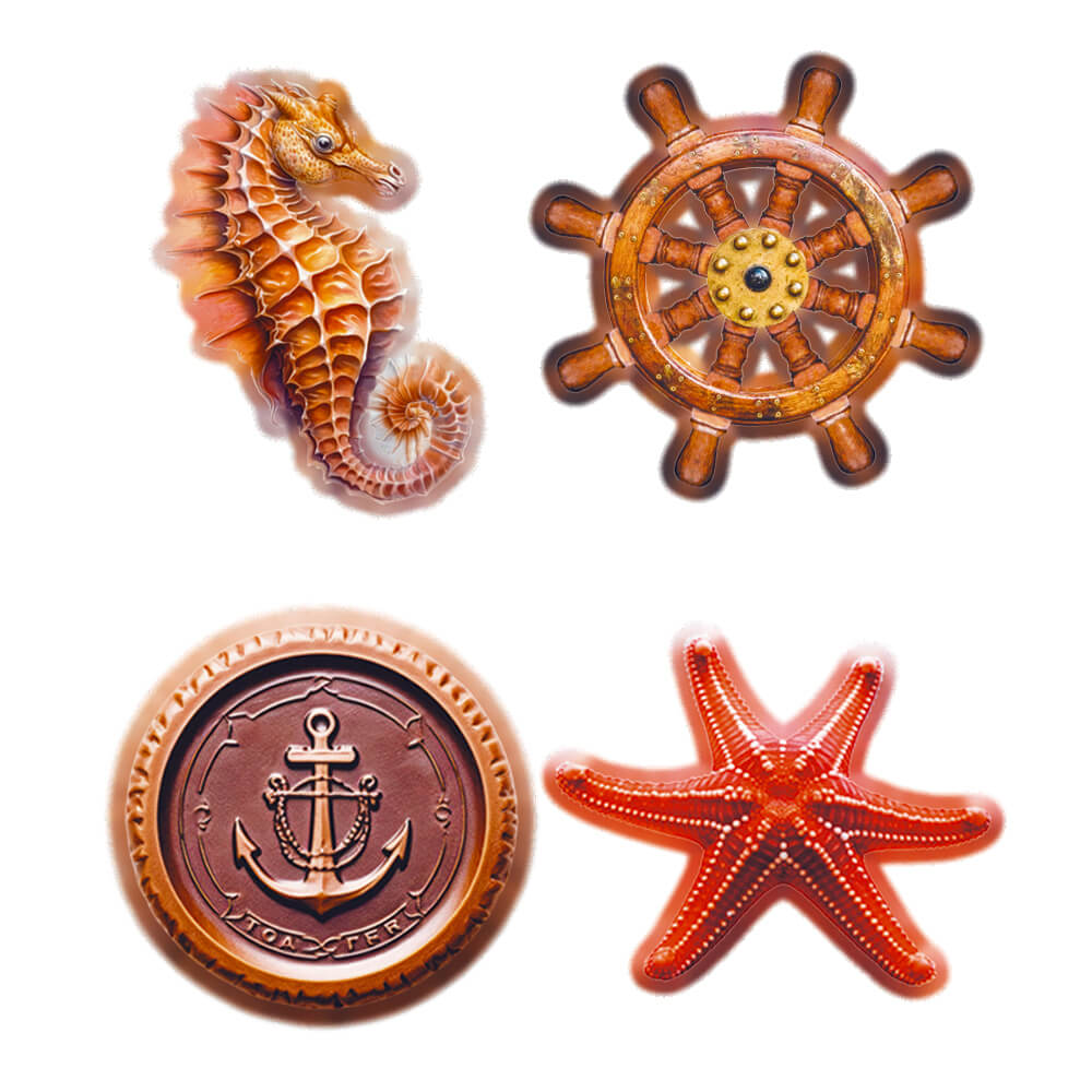 Aplique Litoarte APM3-350 3cm Estrela do Mar com Conchas - Palácio da Arte