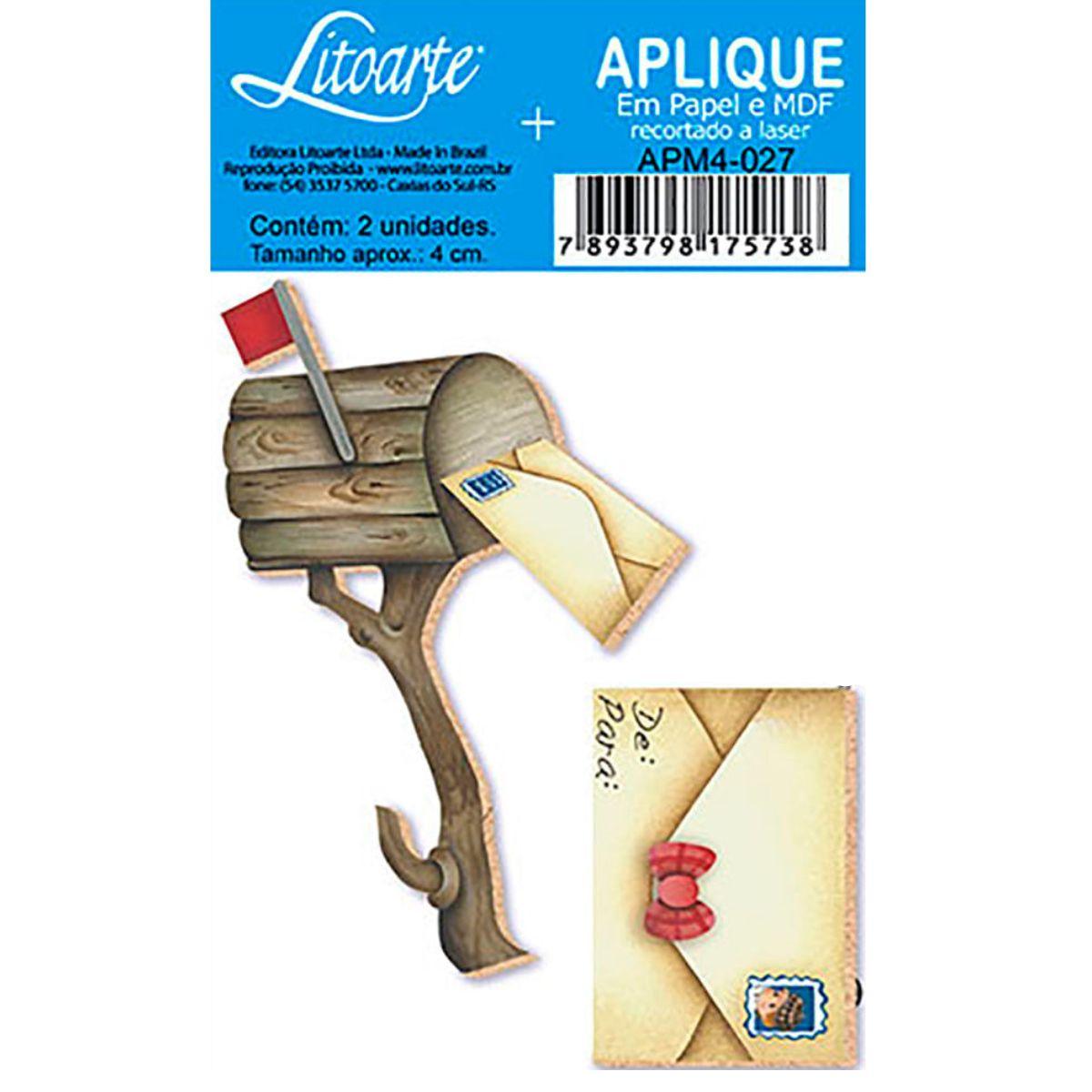 Aplique Litoarte APM4-027 4cm Carta 2 peças - Palácio da Arte