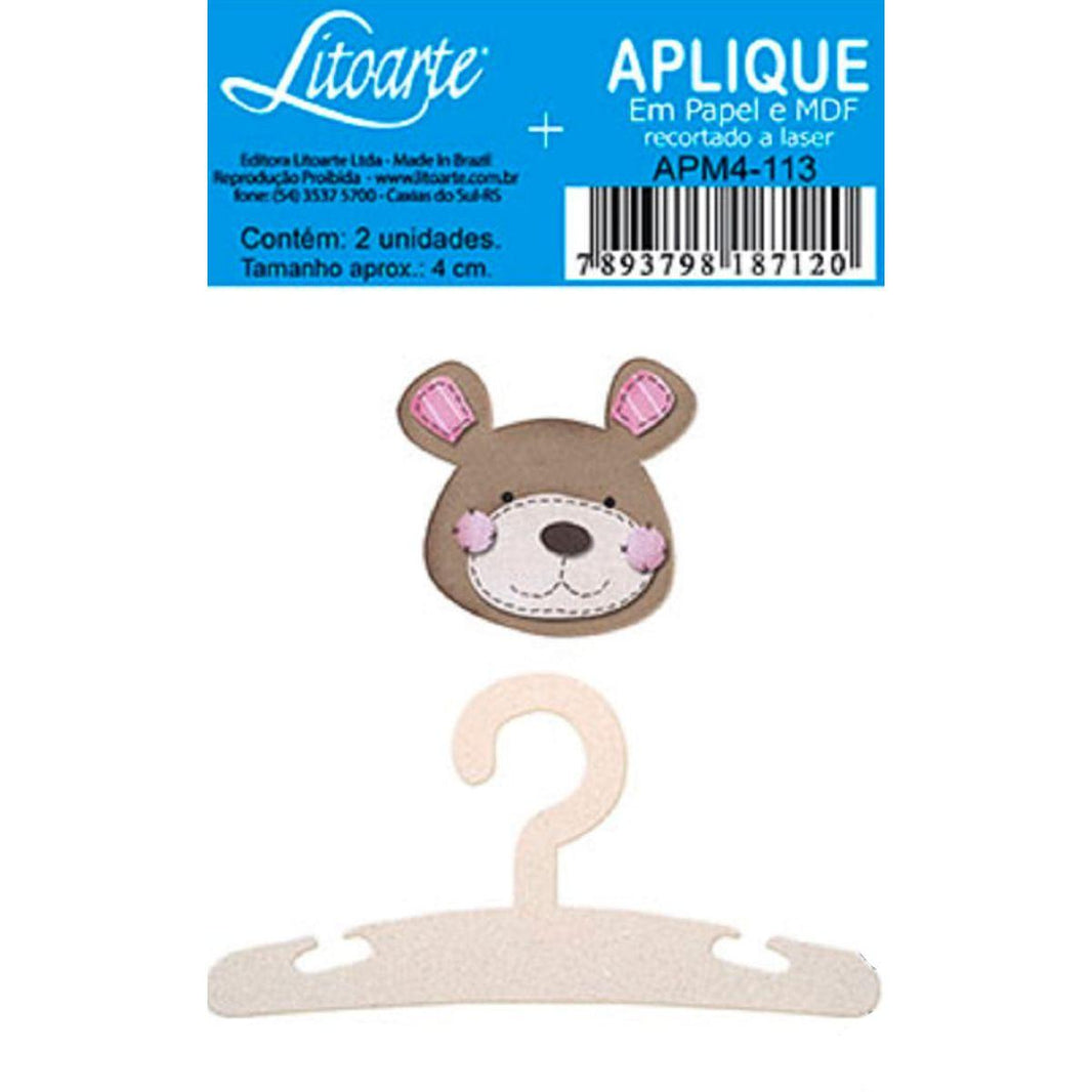 Aplique Litoarte APM4-113 4cm Cabide e Ursinho 2 peças - Palácio da Arte