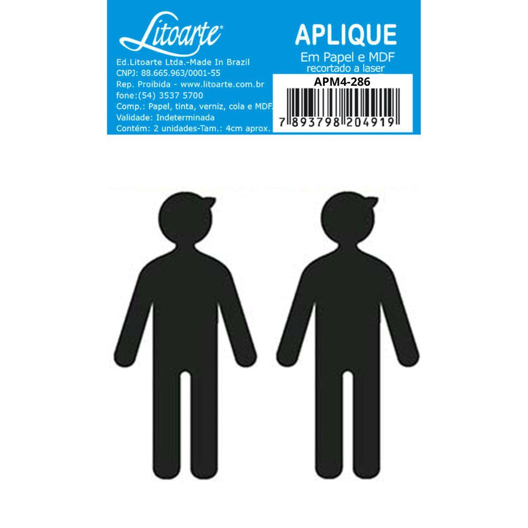 Aplique Litoarte APM4-286 4cm Silhueta Meninos 2 peças - Palácio da Arte
