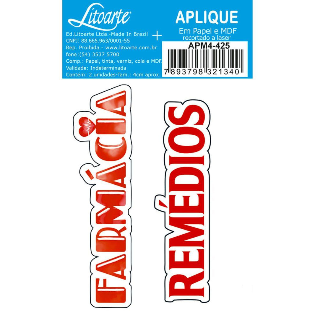 Aplique Litoarte APM4-425 4cm Farmácia e Remédios 2 peças - Palácio da Arte