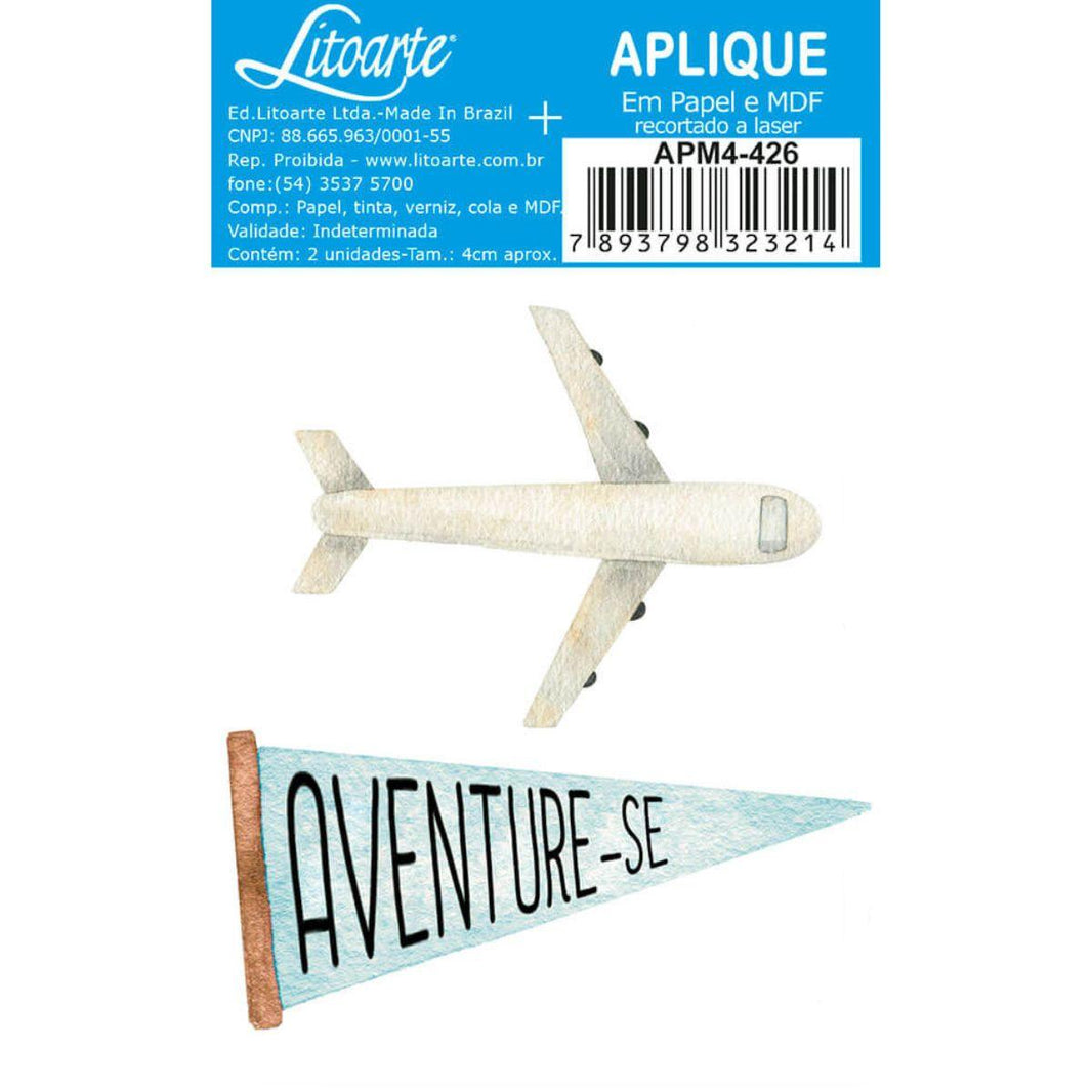 Aplique Litoarte APM4-426 4cm Kit Viagem Avião 2 peças - Palácio da Arte