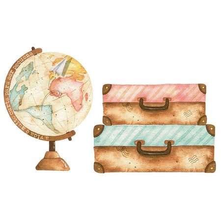 Aplique Litoarte APM4-427 4cm Kit Viagem Mala Globo 2 peças - Palácio da Arte